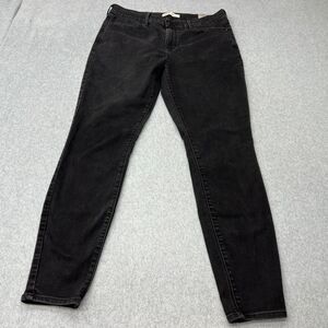 Levis Jeans Womens 14 L (32x32) Black Mid Rise Skinny 5 Pocket Goth Grunge